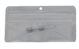3.25 x 6 CHILD RESISTANT MYLAR/FOIL BAGS - BLACK WITH CLEAR BACK in Clear with no closures