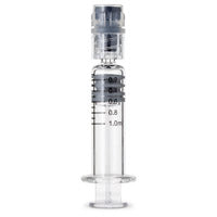1 ml GLASS SYRINGE WITH LUER LOCK TIP - GRADUATED 0/LUER in Clear with  luer lock tip 16 GAUGE .0625 - CLEAR - BLUNT TIP